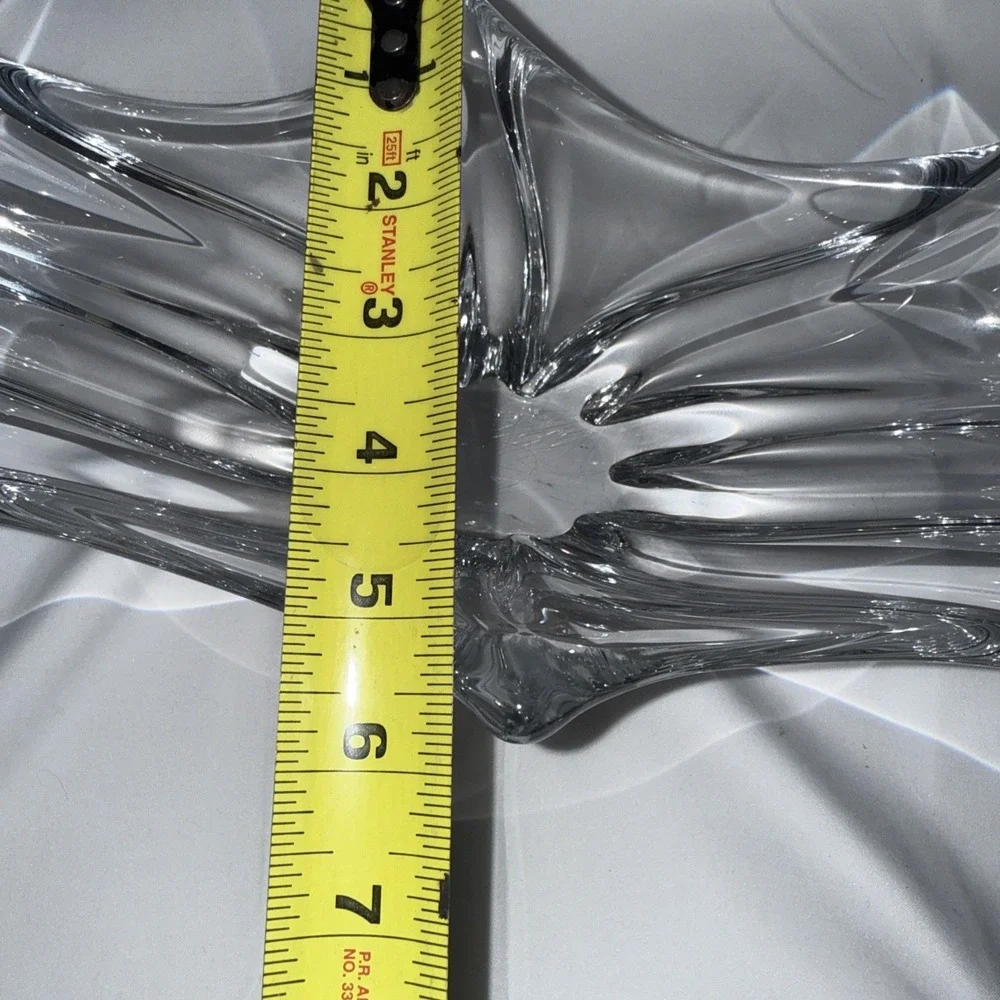 Daum France Sculptural Centerpiece Crystal Vase Signed